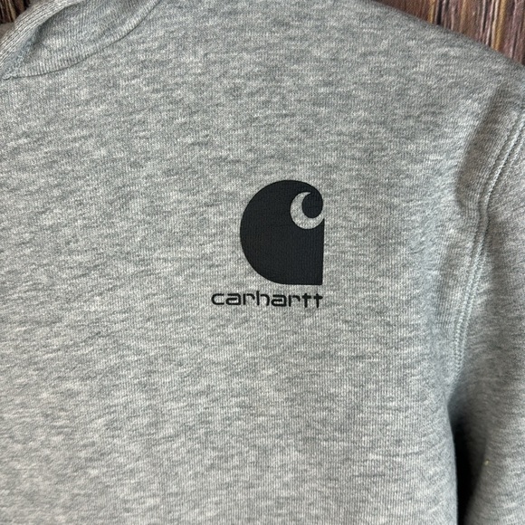 Carhartt Unisex Gray Hoodie- Size 10/12 Medium - Picture 2 of 13